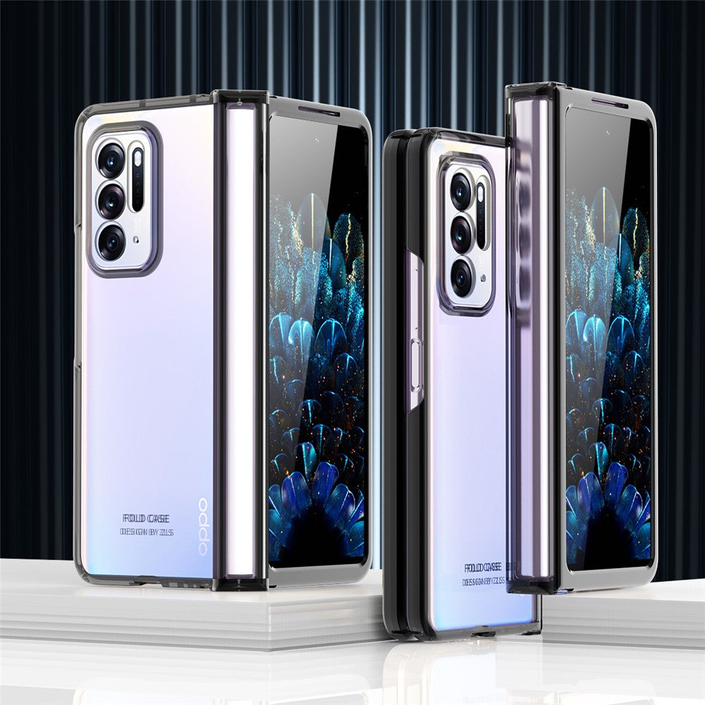 For Oppo Find N Electroplating Frame Hard PC Folding Phone Case Cover with Detachable Hinge