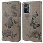 For Oppo A36/A76/Realme 9i Imprinted Butterfly Pattern PU Leather Magnetic Case Wallet Stand Flip Shockproof Cover