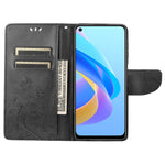 Til Oppo A36/A76/Realme 9i Præget Sommerfugl PU Læder Pung Etui Magnetisk Lukning Stand Flip Stødsikkert Beskyttelsescover