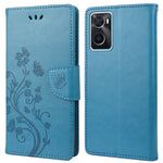 Til Oppo A36/A76/Realme 9i Præget Sommerfugl PU Læder Pung Etui Magnetisk Lukning Stand Flip Stødsikkert Beskyttelsescover