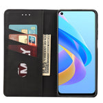 Oppo Oppo A36/A76/Realme 9i Splicing PU-läderfodral Fullt skydd Hudkänsla Pekskärm Stativ Flip Folio Plånboksfodral