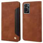 Oppo Oppo A36/A76/Realme 9i Splicing PU-läderfodral Fullt skydd Hudkänsla Pekskärm Stativ Flip Folio Plånboksfodral