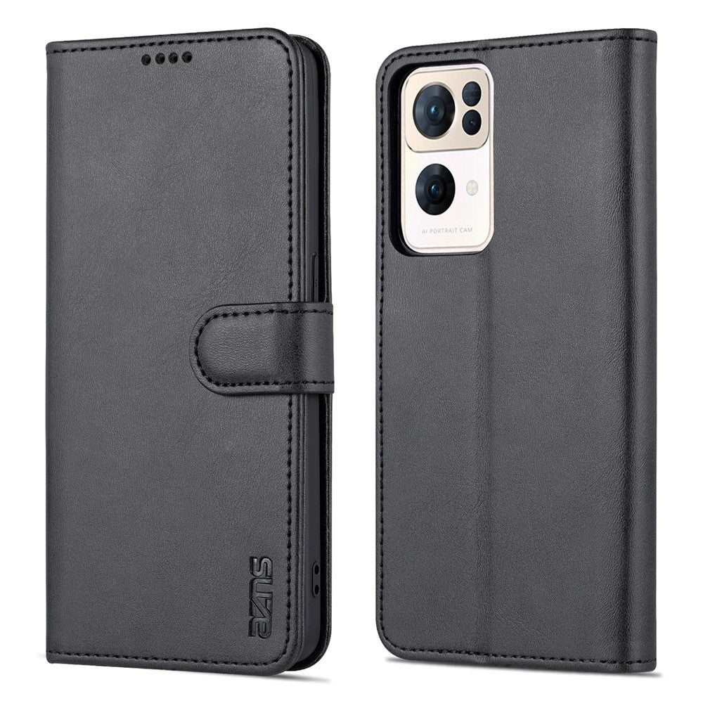 AZNS För Oppo Reno7 Pro 5G PU-läderfodral Plånbok Vikbart Stativ Fallskydd Magnetiskt Flipfodral