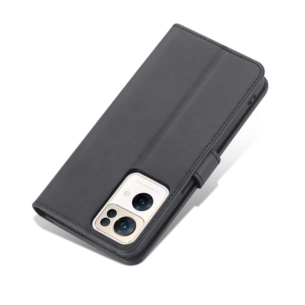 AZNS For Oppo Reno7 Pro 5G PU Leather Case Wallet Folding Stand Anti-fall Protection Magnetic Flip Cover