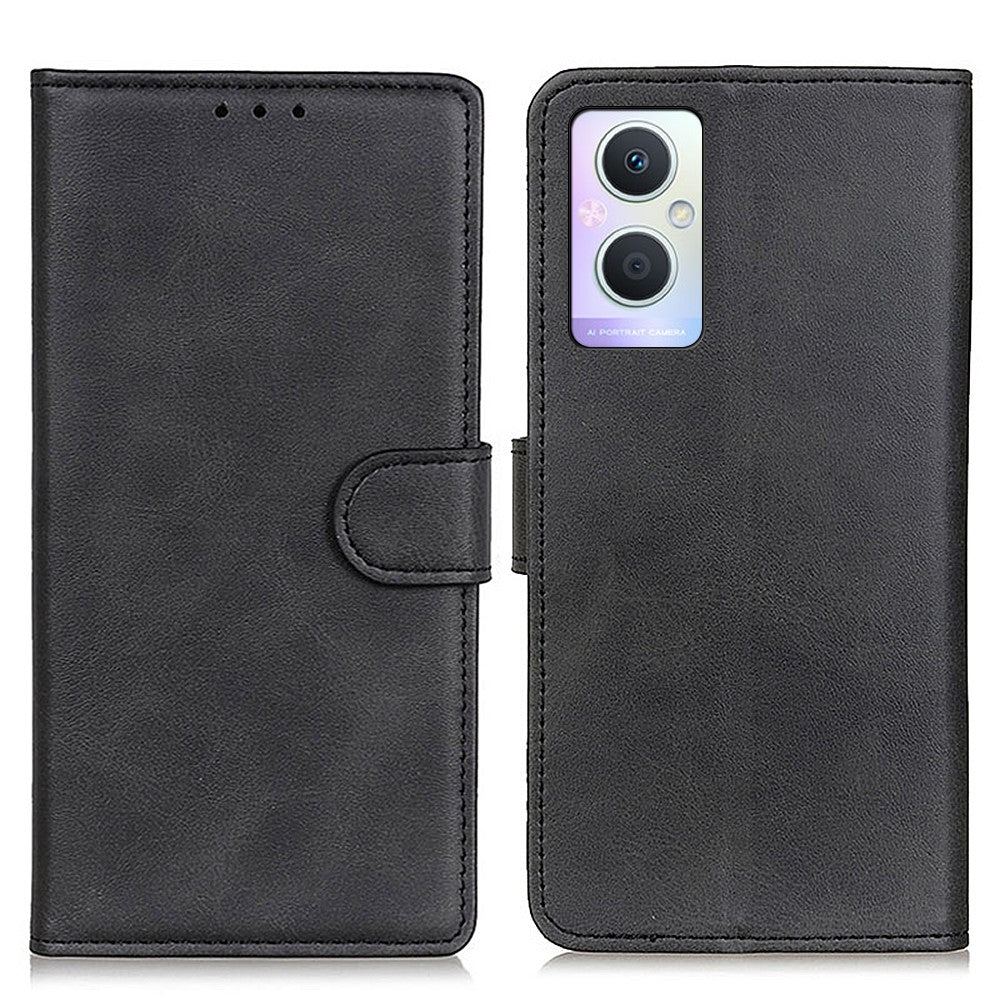 Tekstureret læderetui til Oppo A96 (Kina)/Reno7 Z 5G/Reno7 Lite/Reno8 Lite 5G/F21 Pro 5G/OnePlus Nord N20 5G, mobilcover med magnetisk spænde, pung med foldestativ