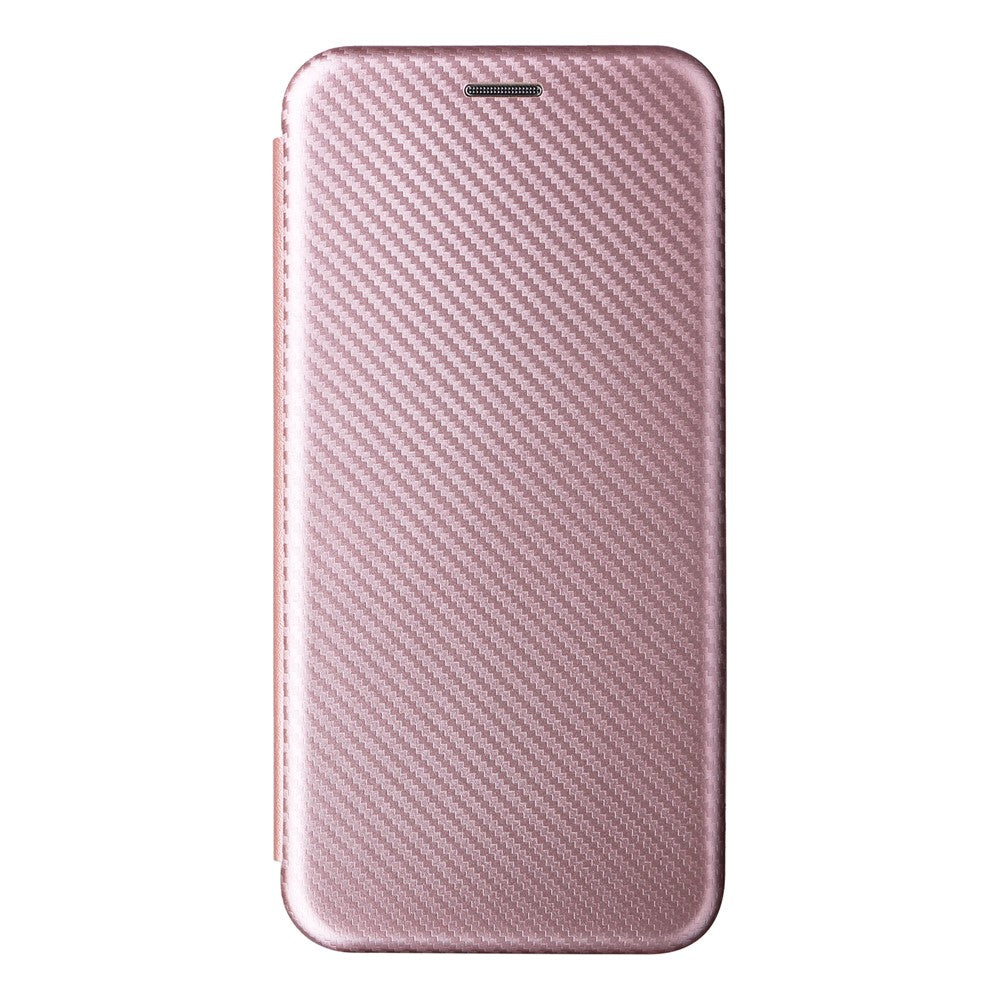 Realme 9i/Oppo A36 4G/A76 4G Kolfibertextur PU-lädermobilskal Kortplats Stativ Skal