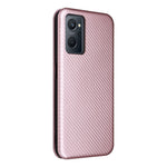 Realme 9i/Oppo A36 4G/A76 4G Kolfibertextur PU-lädermobilskal Kortplats Stativ Skal