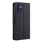 Oppo Find X5 Lite PU-läder Flipskyddsskal Korthållare Stativ Magnetisk Stängning Stötsäker Folio Bokomslag