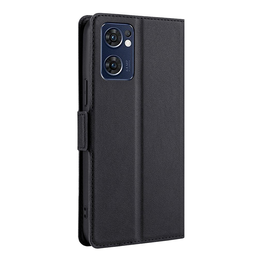 Oppo Find X5 Lite PU-läder Flipskyddsskal Korthållare Stativ Magnetisk Stängning Stötsäker Folio Bokomslag