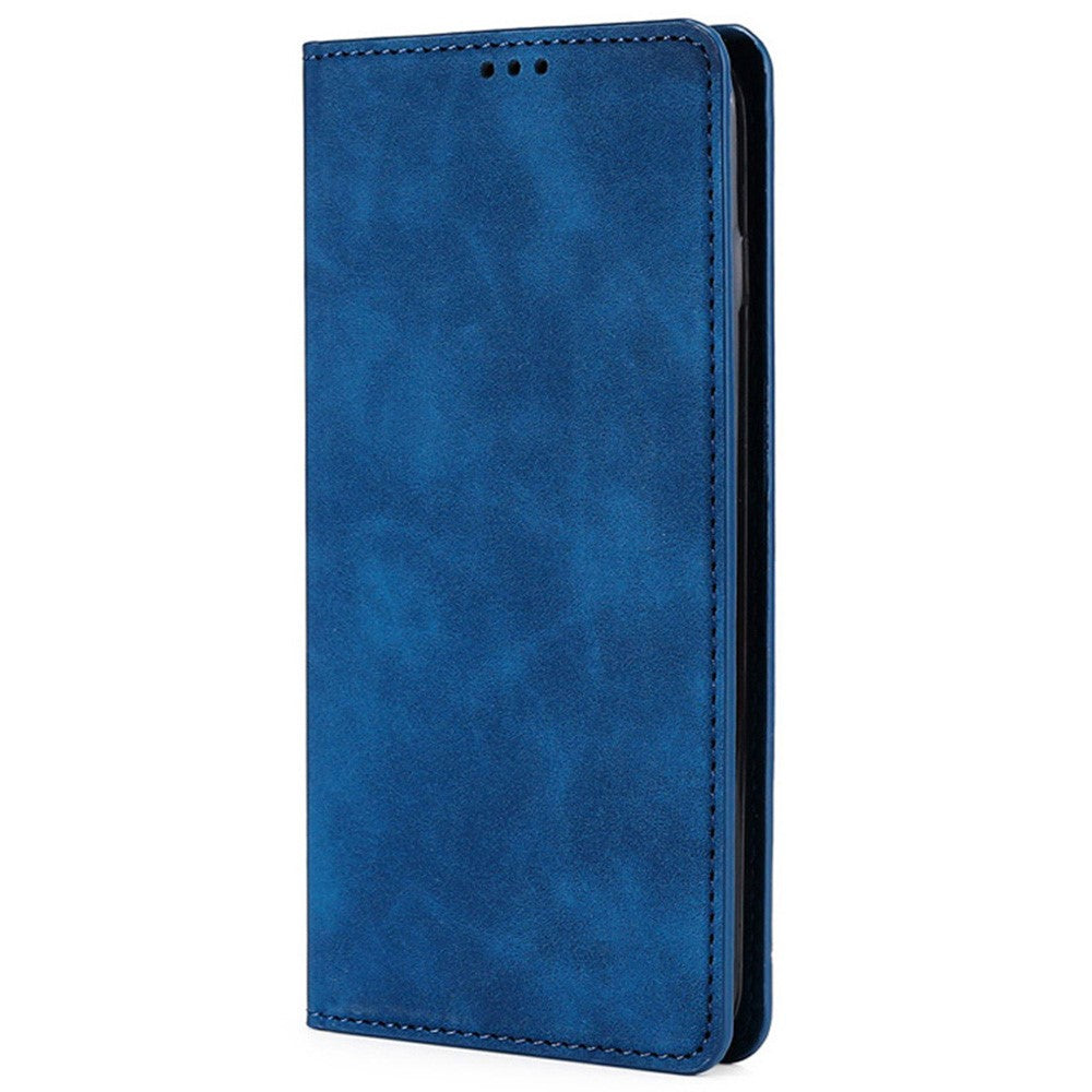 For Oppo Find X5 Lite Skin Touch Feeling Flip Case PU Leather Magnetic Absorption Folding Stand Cover with Card Slots