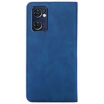 For Oppo Find X5 Lite Skin Touch Feeling Flip Case PU Leather Magnetic Absorption Folding Stand Cover with Card Slots