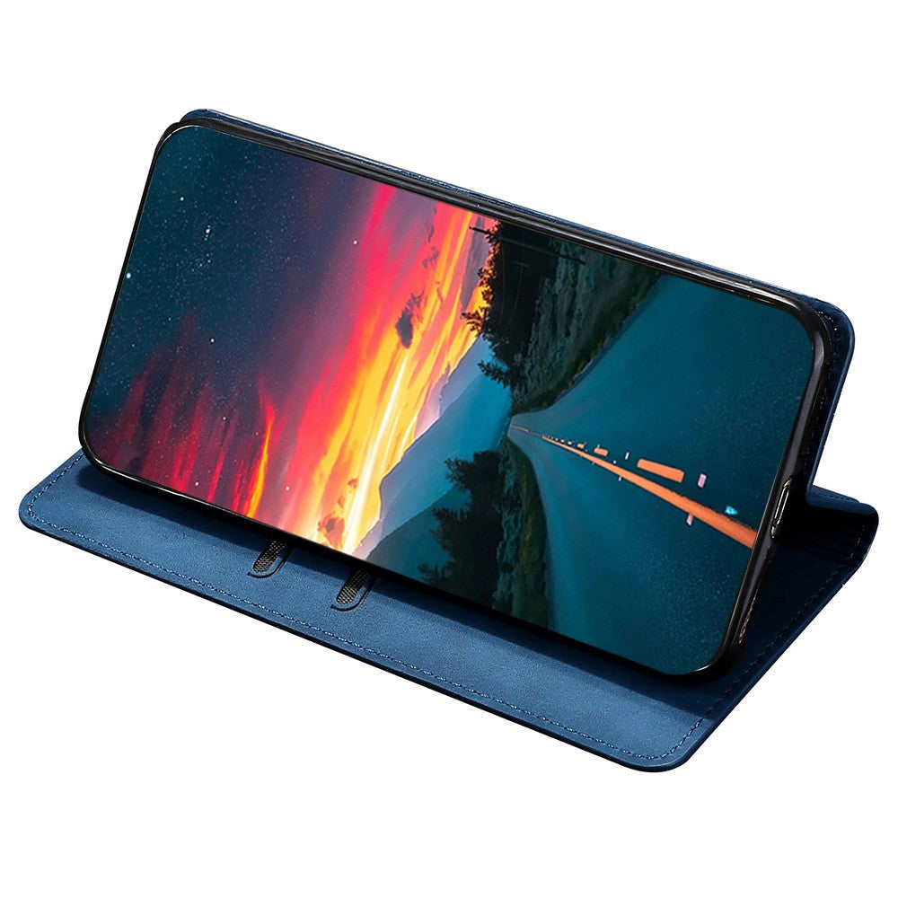 For Oppo Find X5 Lite Skin Touch Feeling Flip Case PU Leather Magnetic Absorption Folding Stand Cover with Card Slots