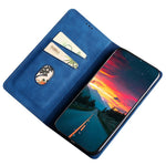 For Oppo Find X5 Lite Skin Touch Feeling Flip Case PU Leather Magnetic Absorption Folding Stand Cover with Card Slots