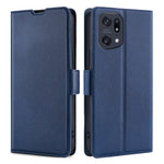 Oppo Find X5 Pro Sidomagnetiskt PU-läderskal Stativ Stötsäkert TPU Korthållare Folio-fodral
