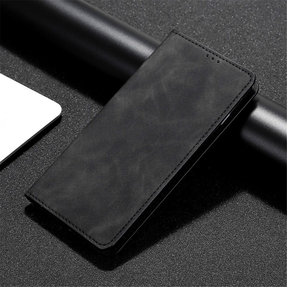 Skin-touch Leather Case for Oppo Find X5 Pro, Card Holder Stand Auto Closing Magnetic Phone Cover
