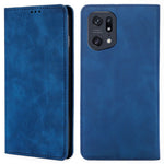 Skin-touch Leather Case for Oppo Find X5 Pro, Card Holder Stand Auto Closing Magnetic Phone Cover
