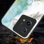 Marble Pattern Phone Case for Oppo Find X5, TPU Frame Tempered Glass + PC Back Shockproof Anti-fall Cover