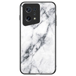 Marble Pattern Phone Case for Oppo Find X5, TPU Frame Tempered Glass + PC Back Shockproof Anti-fall Cover