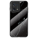 Marble Pattern Phone Case for Oppo Find X5, TPU Frame Tempered Glass + PC Back Shockproof Anti-fall Cover