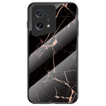 Marble Pattern Phone Case for Oppo Find X5, TPU Frame Tempered Glass + PC Back Shockproof Anti-fall Cover