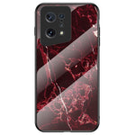 Marble Pattern Phone Case for Oppo Find X5, TPU Frame Tempered Glass + PC Back Shockproof Anti-fall Cover