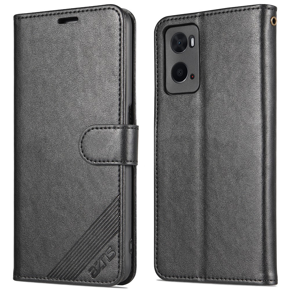 AZNS Plånboksdesign PU-läderskal för Oppo A36/A76 mobilskyddsfodral Tillbehör med Hopfällbart Stativ