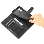 AZNS Wallet Design PU Leather Phone Shell for Oppo A36/A76 Phone Protective Case Accessory with Foldable Stand