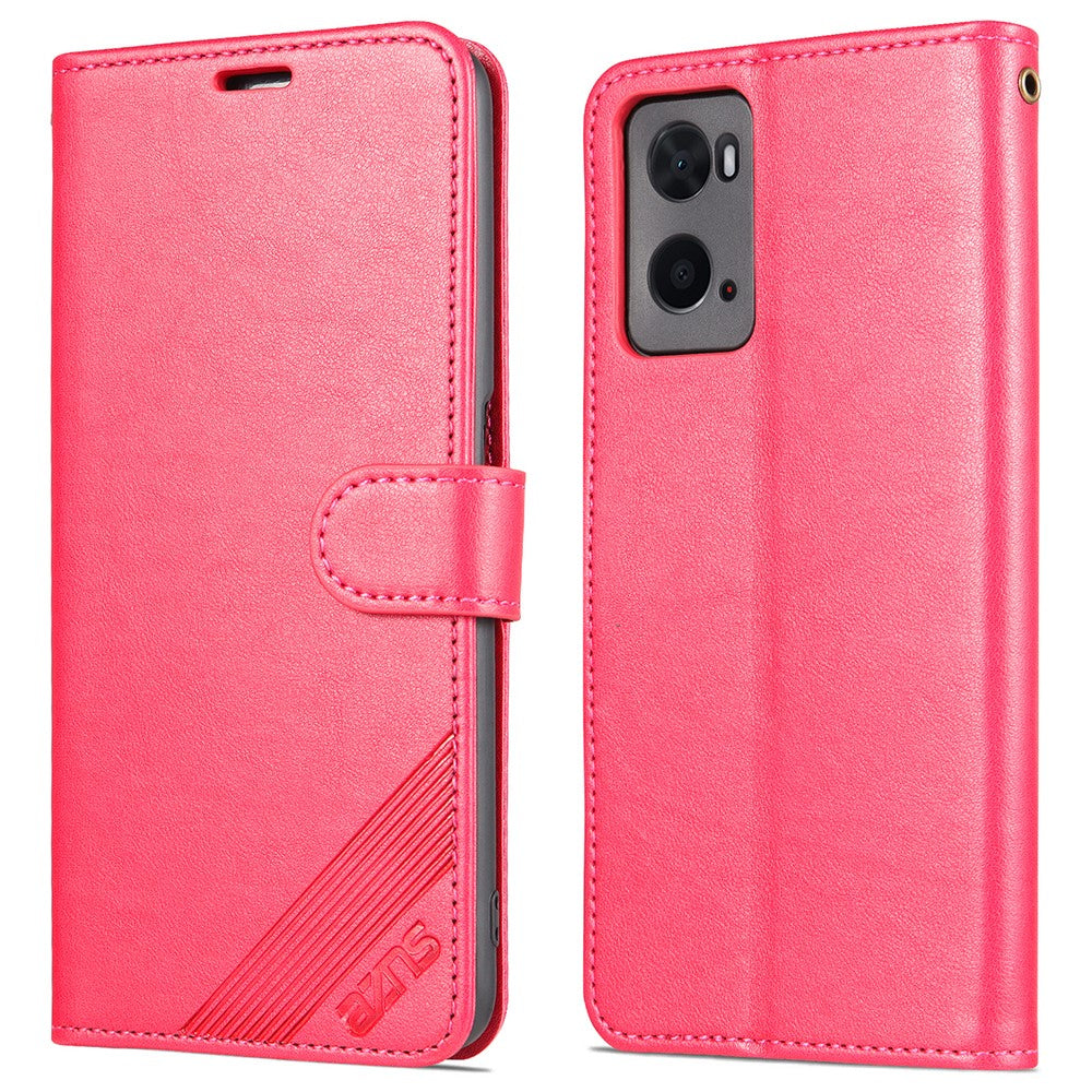 AZNS Wallet Design PU Leather Phone Shell for Oppo A36/A76 Phone Protective Case Accessory with Foldable Stand