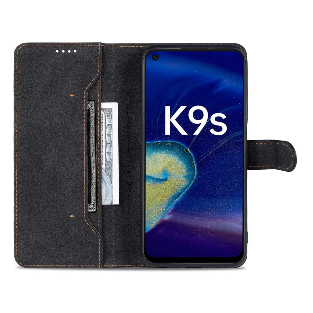AZNS PU Leather Wallet Case for Oppo K9s/Realme Q3s, Stand Function Anti-Scratch Full Protective Phone Cover