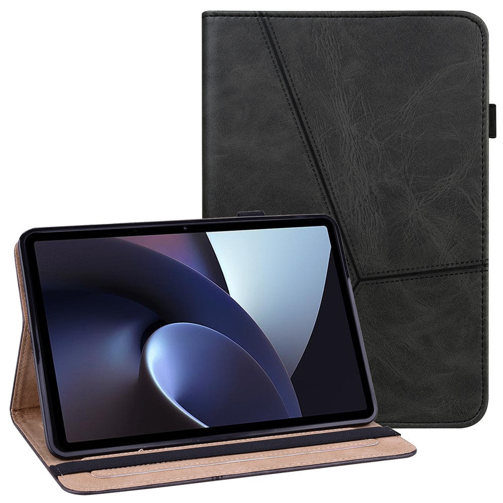 Oppo Pad Line Präglat PU-läder Surfplatta Fodral Justerbart Stativ Stötsäkert Korthållare Skydd