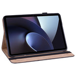 For Oppo Pad Line Imprinted PU Leather Tablet Case Adjustable Stand Shockproof Card Holder Cover