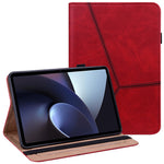 For Oppo Pad Line Imprinted PU Leather Tablet Case Adjustable Stand Shockproof Card Holder Cover