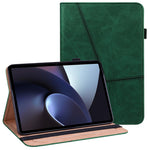 For Oppo Pad Line Imprinted PU Leather Tablet Case Adjustable Stand Shockproof Card Holder Cover