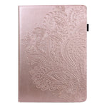 For Oppo Pad Imprinting Flower Elastic Band Design PU Leather Tablet Cover Card Holder Stand Case
