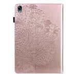 For Oppo Pad Imprinting Flower Elastic Band Design PU Leather Tablet Cover Card Holder Stand Case