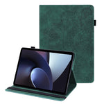 For Oppo Pad Imprinting Flower Elastic Band Design PU Leather Tablet Cover Card Holder Stand Case