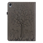 For Oppo Pad Tree Deer Imprinted Stand PU Leather Tablet Cover Card Holder Protective Case with Elastic Band Closure