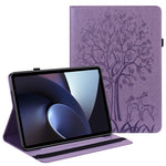 For Oppo Pad Tree Deer Imprinted Stand PU Leather Tablet Cover Card Holder Protective Case with Elastic Band Closure