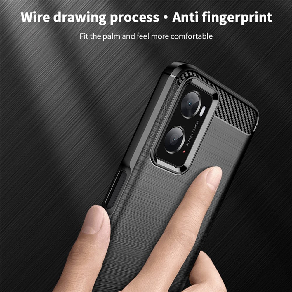MOFI JK TPU Series-1 for Oppo A36/A76/Realme 9i Soft TPU Phone Case Brushed Carbon Fiber Anti-fingerprint Cover