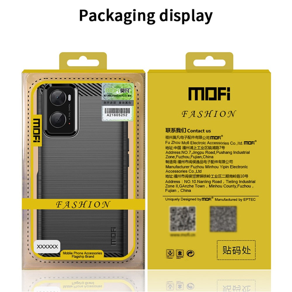 MOFI JK TPU Series-1 for Oppo A36/A76/Realme 9i Soft TPU Phone Case Brushed Carbon Fiber Anti-fingerprint Cover