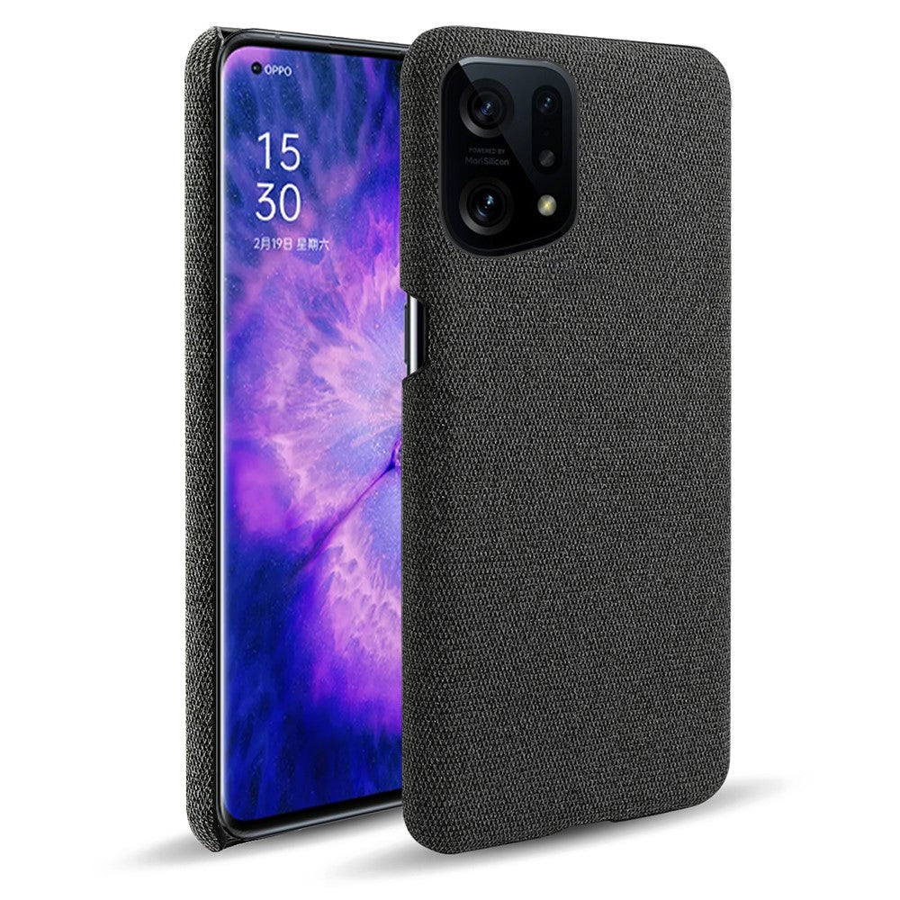 Oppo Find X5 Enfärgad Tygstruktur + PC Skyddsskal Värmeavledning Ofullständigt Bakstycke