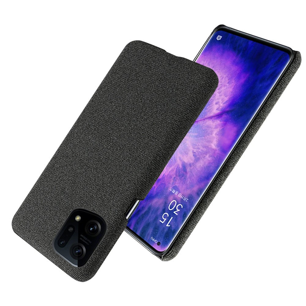 Oppo Find X5 Enfärgad Tygstruktur + PC Skyddsskal Värmeavledning Ofullständigt Bakstycke