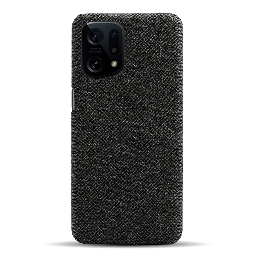 Oppo Find X5 Enfärgad Tygstruktur + PC Skyddsskal Värmeavledning Ofullständigt Bakstycke