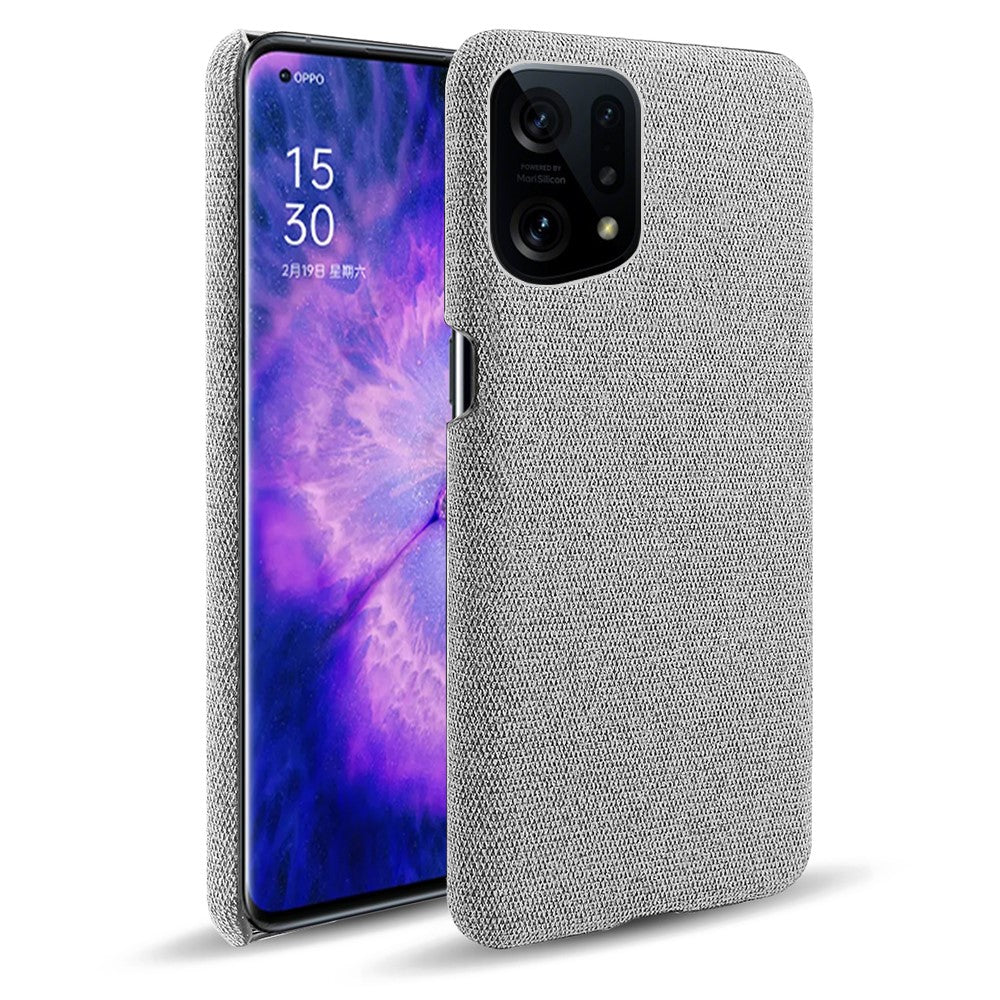 Oppo Find X5 Enfärgad Tygstruktur + PC Skyddsskal Värmeavledning Ofullständigt Bakstycke