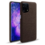 Oppo Find X5 Enfärgad Tygstruktur + PC Skyddsskal Värmeavledning Ofullständigt Bakstycke