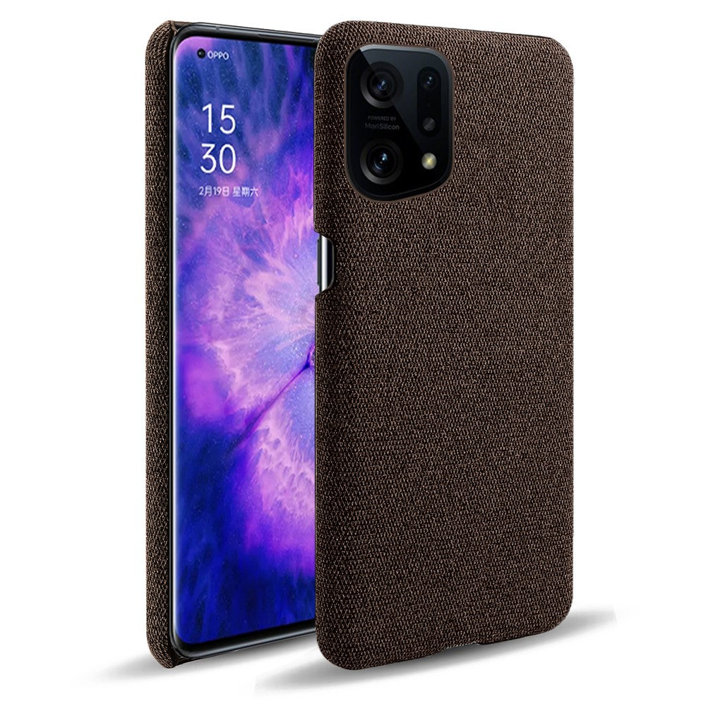 Oppo Find X5 Enfärgad Tygstruktur + PC Skyddsskal Värmeavledning Ofullständigt Bakstycke