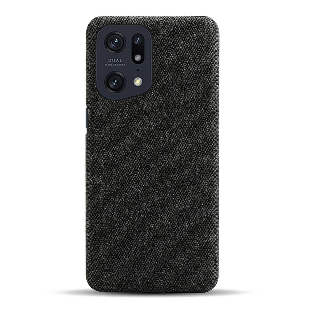 Smalt mobilskal till Oppo Find X5 Pro, enfärgad tygstruktur + PC-skydd, värmeavledning, ofullständigt skydd bakstycke