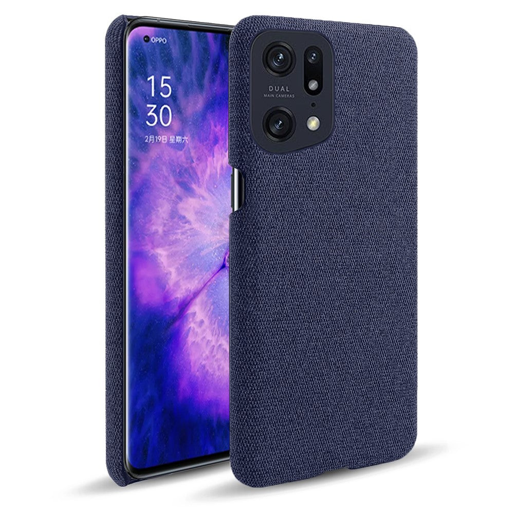 Smalt mobilskal till Oppo Find X5 Pro, enfärgad tygstruktur + PC-skydd, värmeavledning, ofullständigt skydd bakstycke