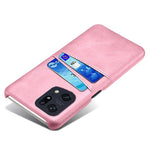 For Oppo Find X5 Pro PU Leather Coated Hard PC Case Two Card Slots Shockproof Anti-scratch Phone Shell