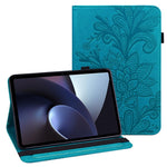 For Oppo Pad Flower Imprinting Auto Wake/Sleep Tablet Cover Stand Wallet PU Leather + Inner TPU Protective Case